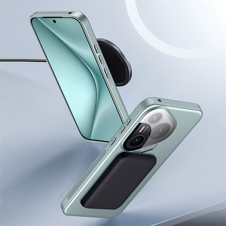For Huawei Pura 70 Magnetic Case Metal Lens Frame Kickstand TPU+PC Anti-Drop Phone Cover - Baby Blue