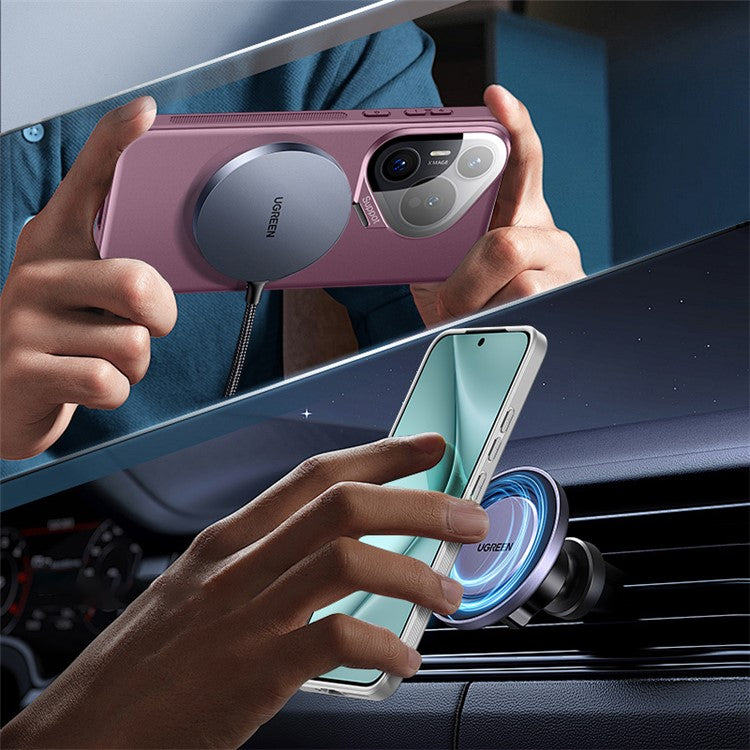 For Huawei Pura 70 Magnetic Case Metal Lens Frame Kickstand TPU+PC Anti-Drop Phone Cover - Baby Blue