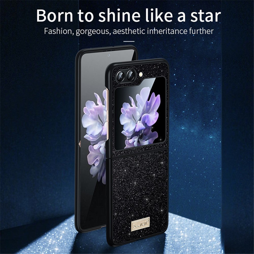 SULADA For Samsung Galaxy Z Flip7 FE 5G / Z Flip6 5G Case Glitter Sequins Leather Coated PC + TPU Cover - Multi-color