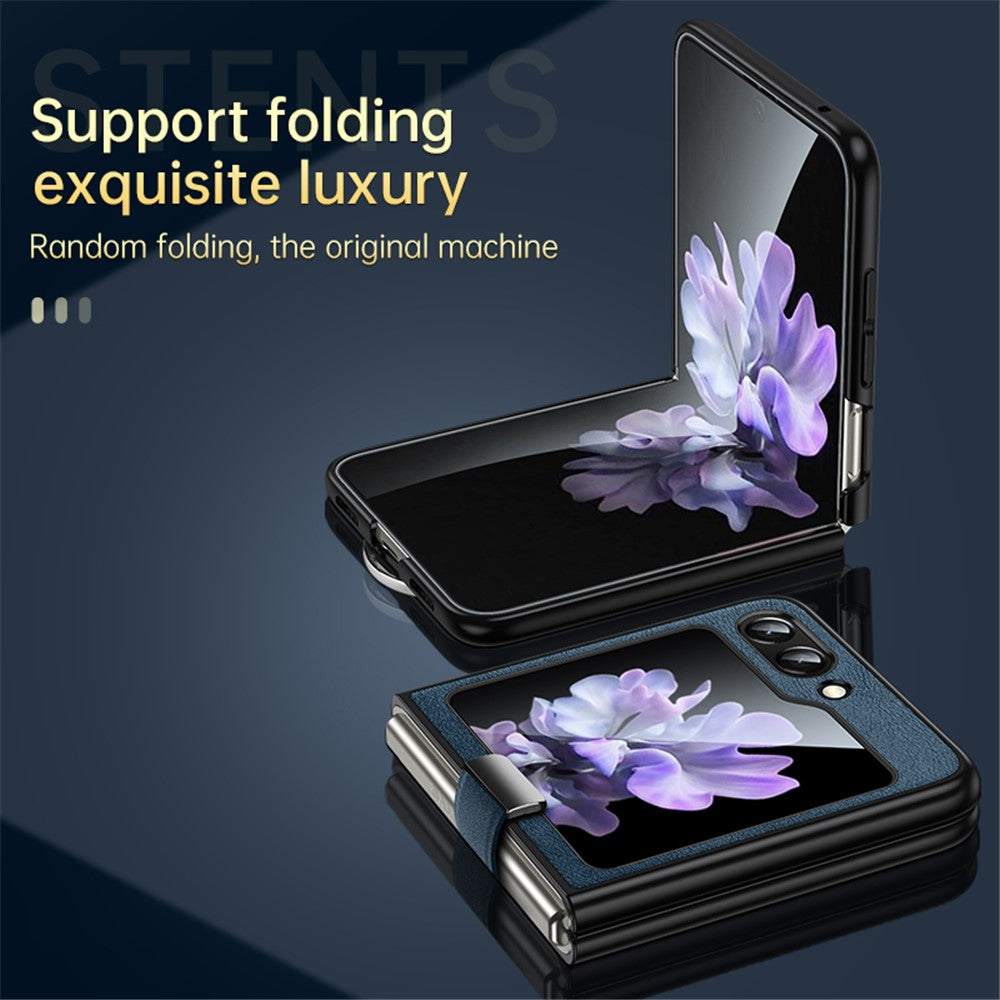SULADA Fashion Series for Samsung Galaxy Z Flip7 FE 5G / Z Flip6 5G Case Wristband Kickstand Leather+PC Phone Cover - Green