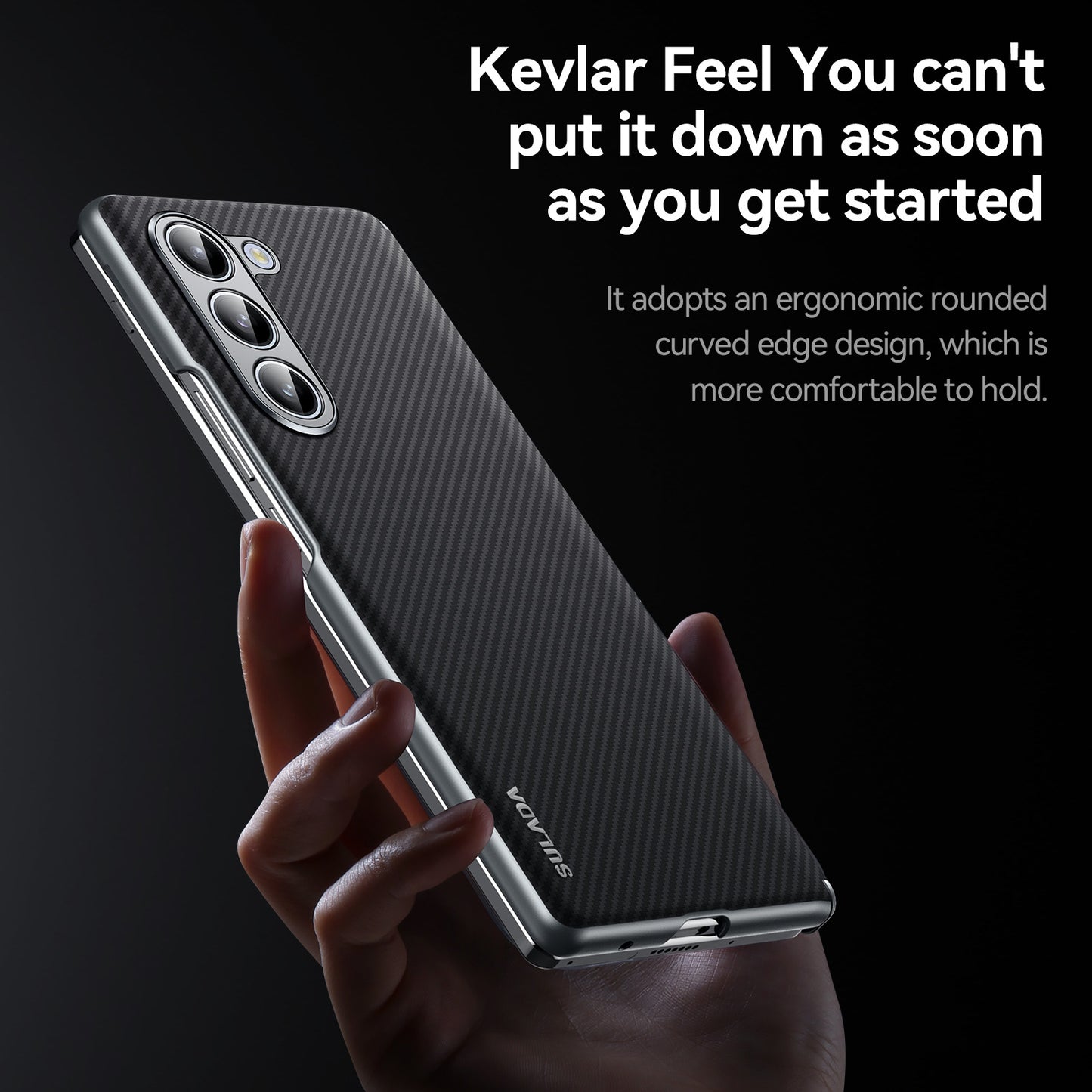 SULADA For Samsung Galaxy Z Fold6 5G Magnetic Case Carbon Fiber Texture Leather+PC Phone Cover - Blue