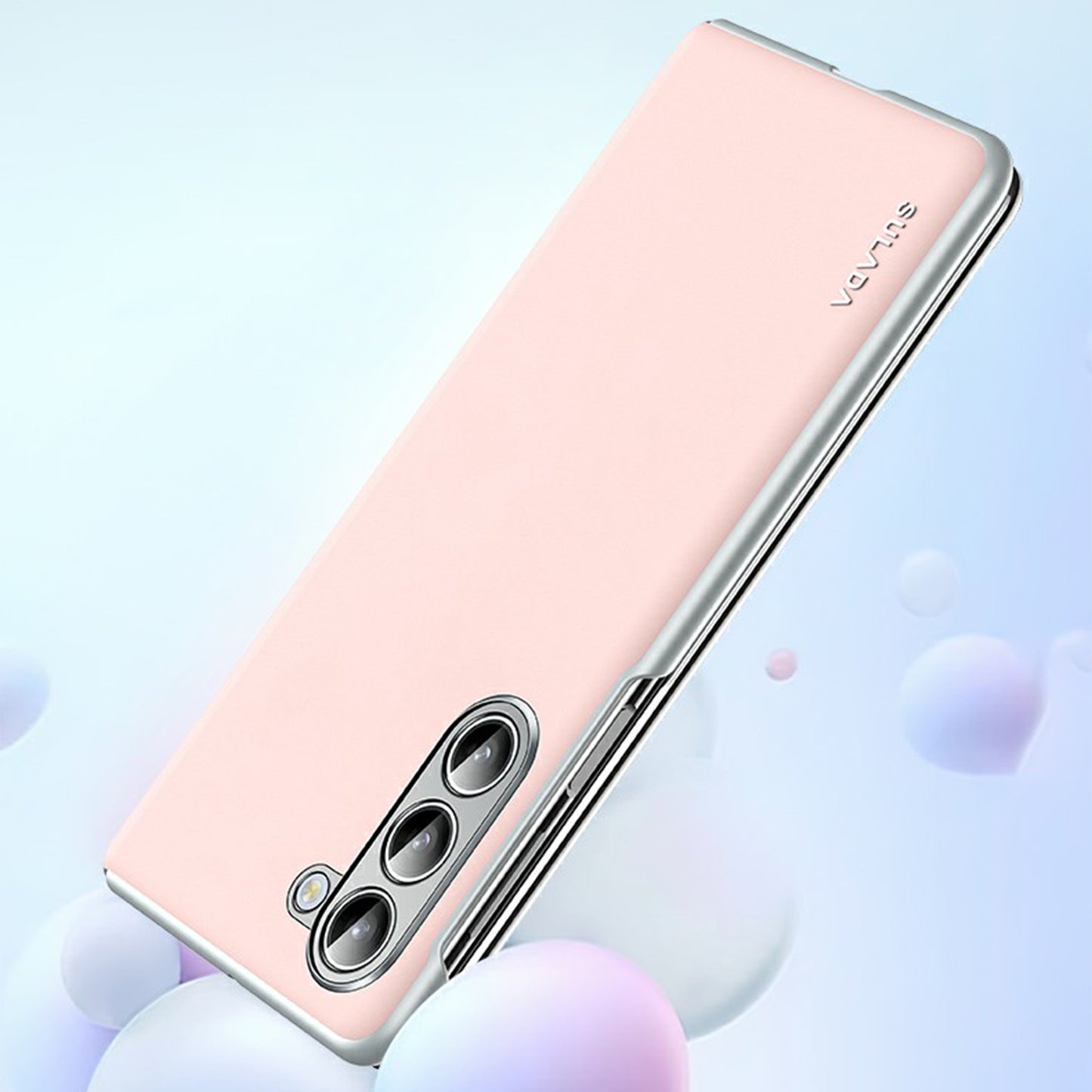 SULADA For Samsung Galaxy Z Fold6 5G Case Leather Back Cover Compatible with MagSafe Hinge Protection - Pink