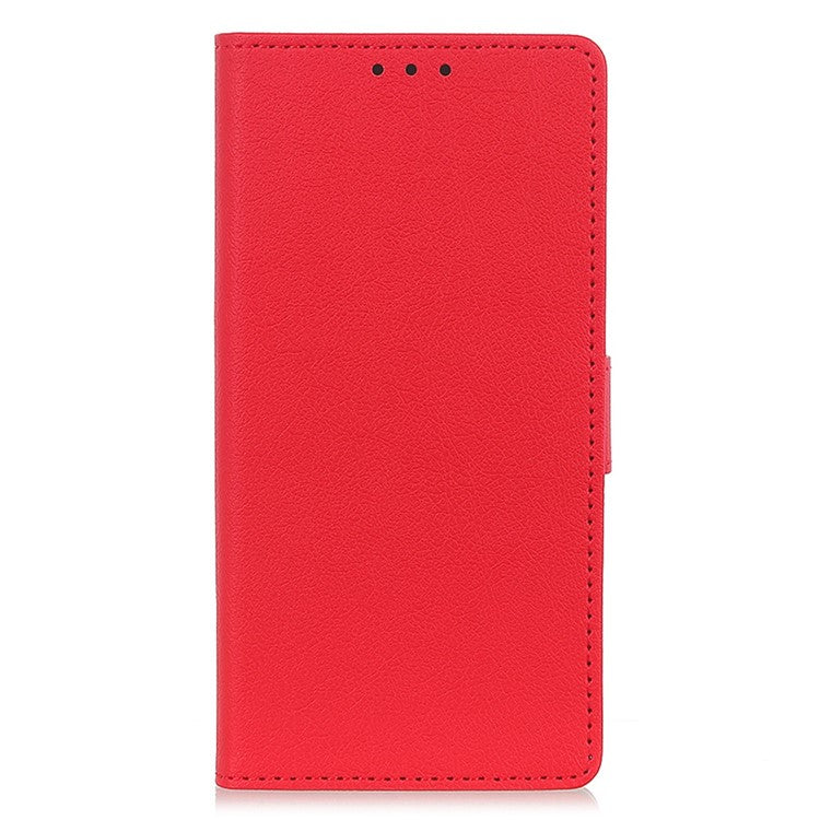 For Motorola Edge 30 Neo 5G Anti-scratch PU Leather Phone Case Anti-shock Folio Flip Protective Cover Wallet Stand - Red