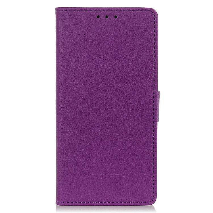 For Motorola Edge 30 Neo 5G Anti-scratch PU Leather Phone Case Anti-shock Folio Flip Protective Cover Wallet Stand - Purple
