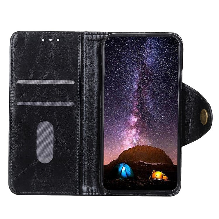 For Motorola Edge 30 Neo 5G Shockproof Folio Flip Wallet Stand Phone Case Magnetic Clasp PU Leather + TPU Protective Phone Cover - Black