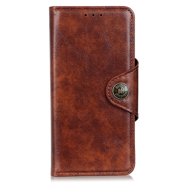 For Motorola Edge 30 Neo 5G Shockproof Folio Flip Wallet Stand Phone Case Magnetic Clasp PU Leather + TPU Protective Phone Cover - Brown