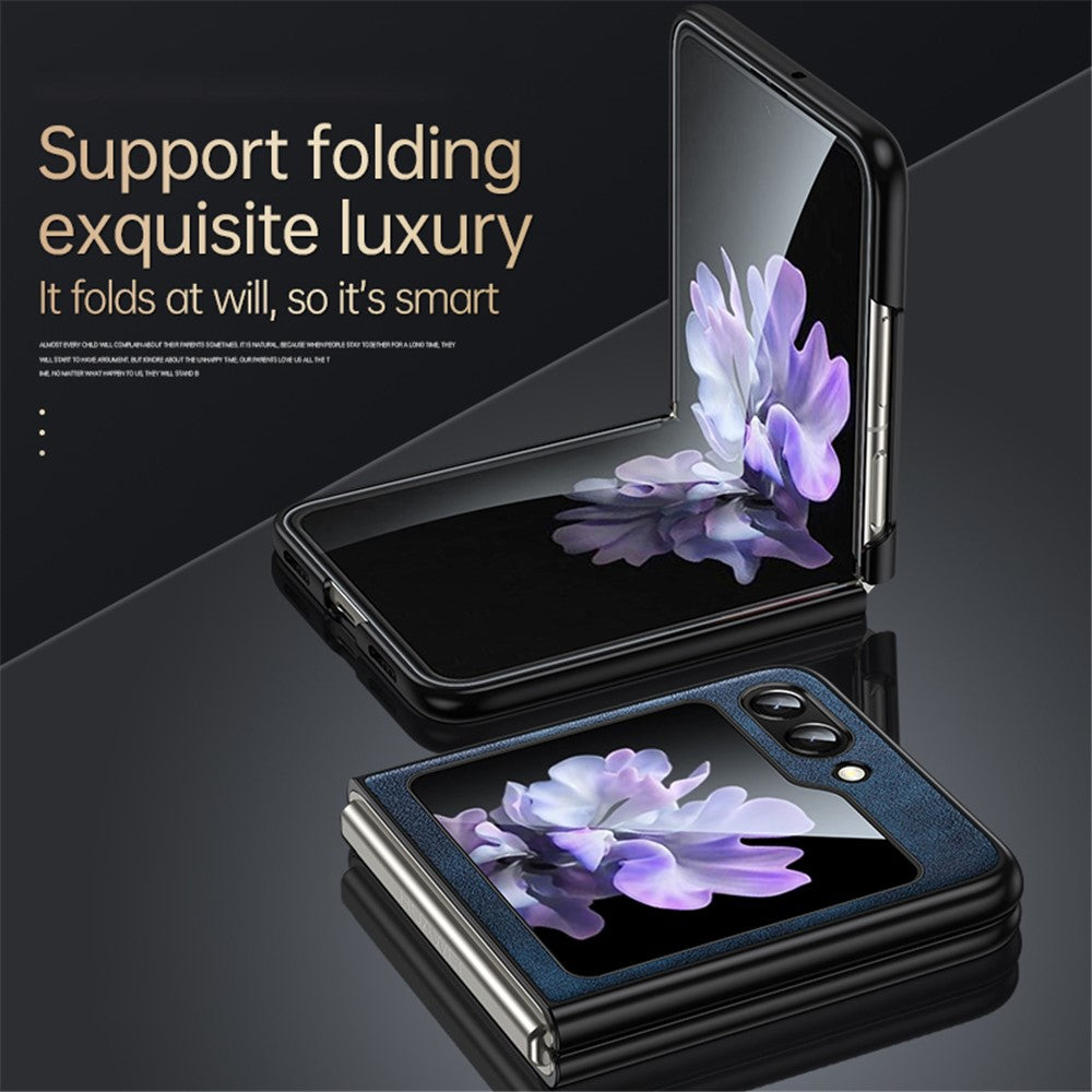 SULADA For Samsung Galaxy Z Flip7 FE 5G / Z Flip6 5G Case PU Leather+TPU+PC Back Phone Cover - Orange