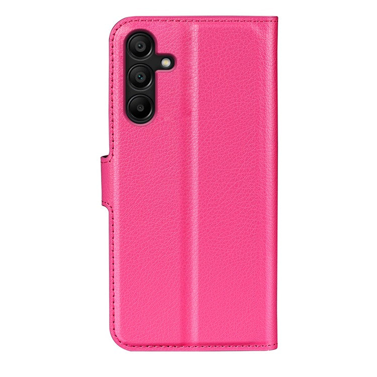 For Samsung Galaxy M15 5G Case Litchi Texture Leather Phone Cover Card Slot Magnetic Clasp - Rose