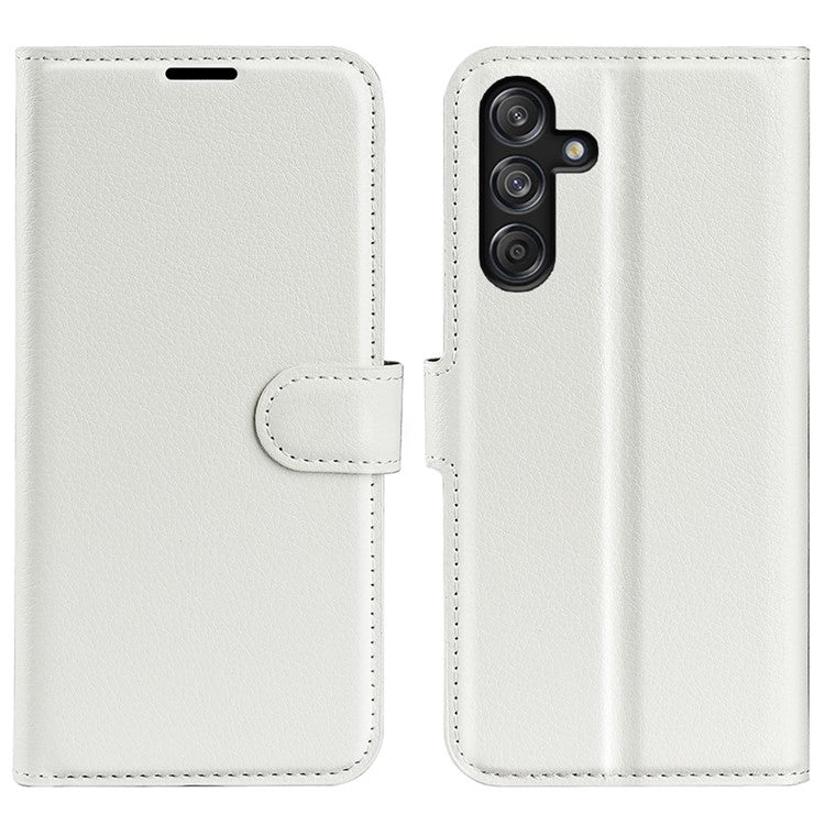 For Samsung Galaxy M55 5G / C55 5G / F55 5G Case Litchi Texture Card Slot Leather Phone Cover with Wallet - White