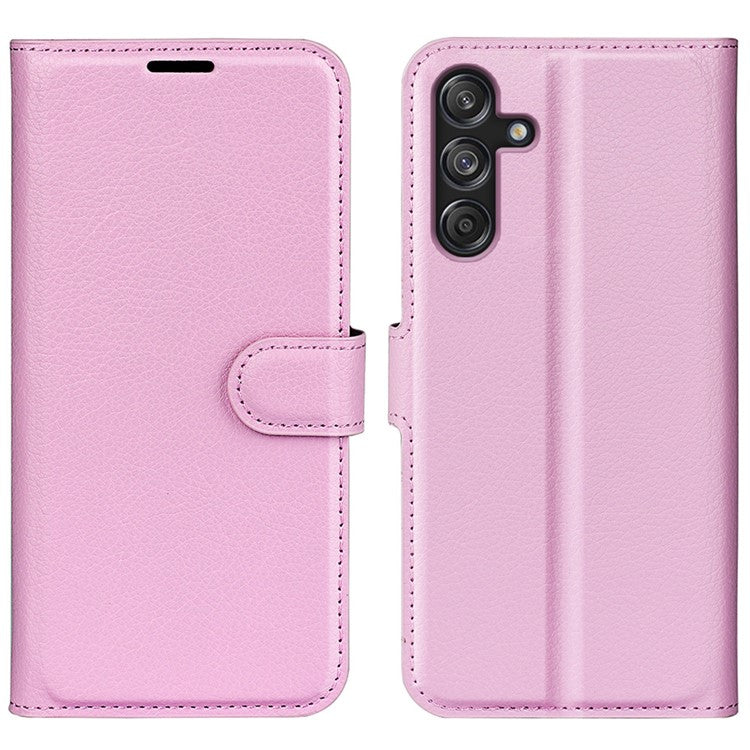 For Samsung Galaxy M55 5G / C55 5G / F55 5G Case Litchi Texture Card Slot Leather Phone Cover with Wallet - Pink