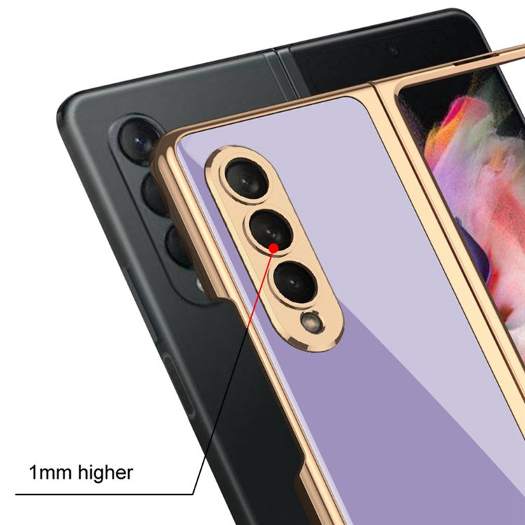 GKK For Samsung Galaxy Z Fold4 5G Electroplating Tempered Glass + PC Folding Phone Case with Tempered Glass Screen Film - Black