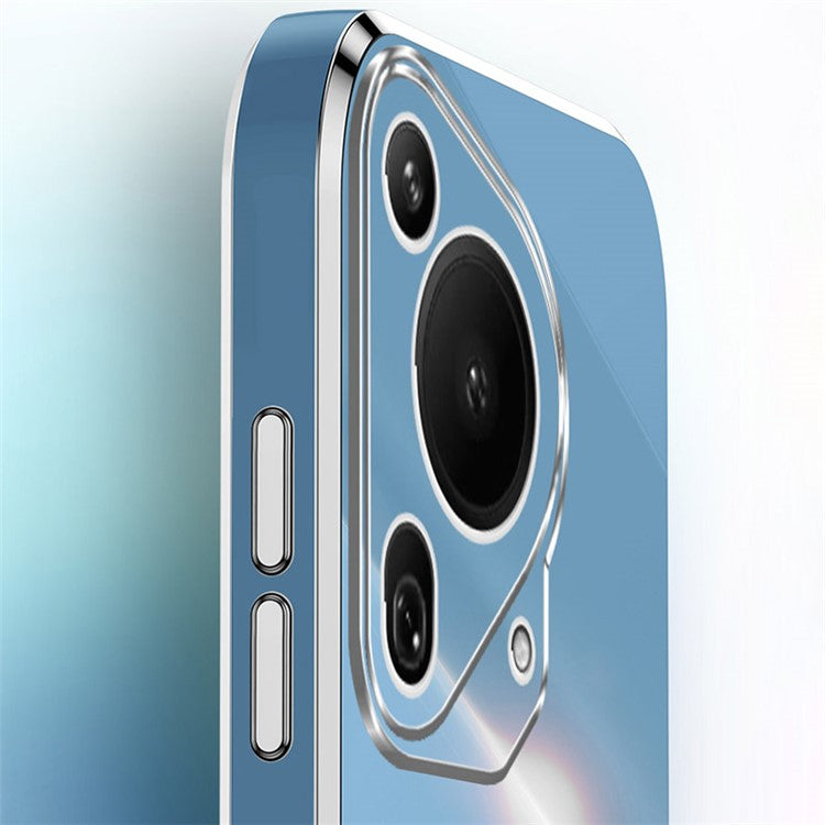 XINLI For Huawei Pura 70 Ultra Case Kickstand Electroplating TPU Phone Cover - Cyan