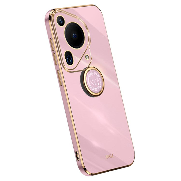 XINLI For Huawei Pura 70 Ultra Case Kickstand Electroplating TPU Phone Cover - Purple