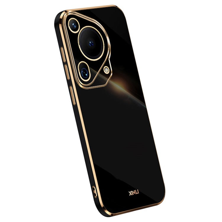 XINLI For Huawei Pura 70 Ultra Case Anti-scratch Electroplating TPU Phone Cover - Black
