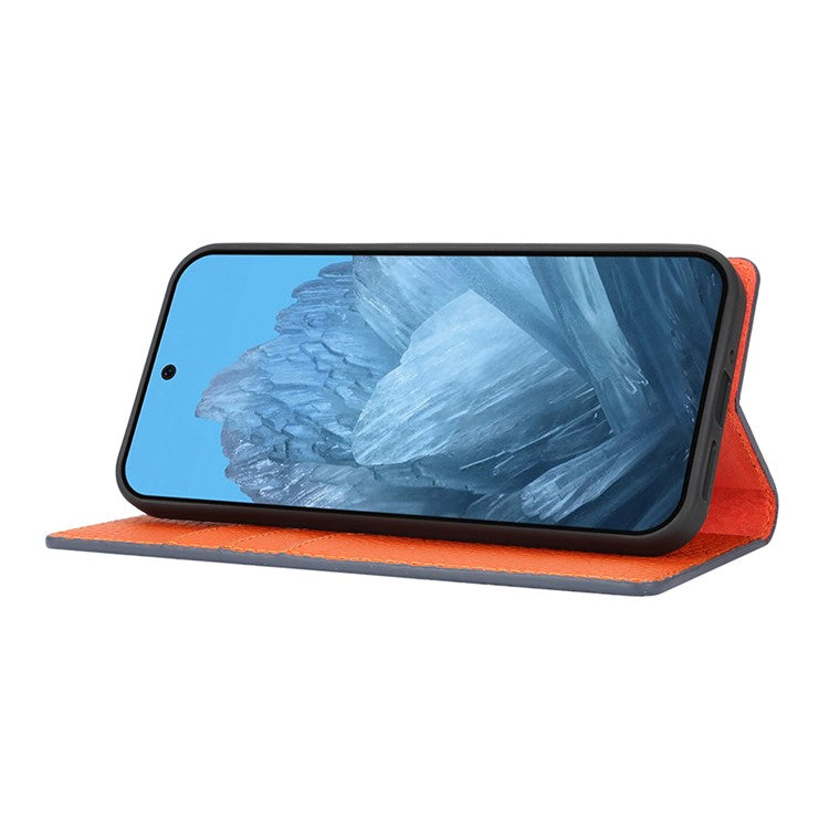 For Google Pixel 9 / 9 Pro Case with Hand Strap Genuine Cow Leather Phone Cover - Dark Blue