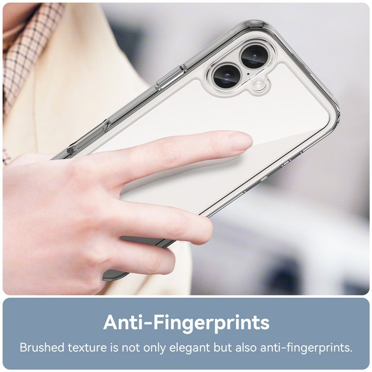 For iPhone 16 Plus Case TPU Frame Clear Acrylic Back Phone Cover - Transparent