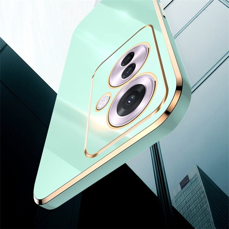 XINLI For Oppo Reno11 F 5G Case TPU Phone Cover Electroplating Frame - Cyan
