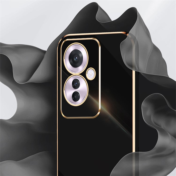 XINLI For Oppo Reno11 F 5G Case TPU Phone Cover Electroplating Frame - Cyan
