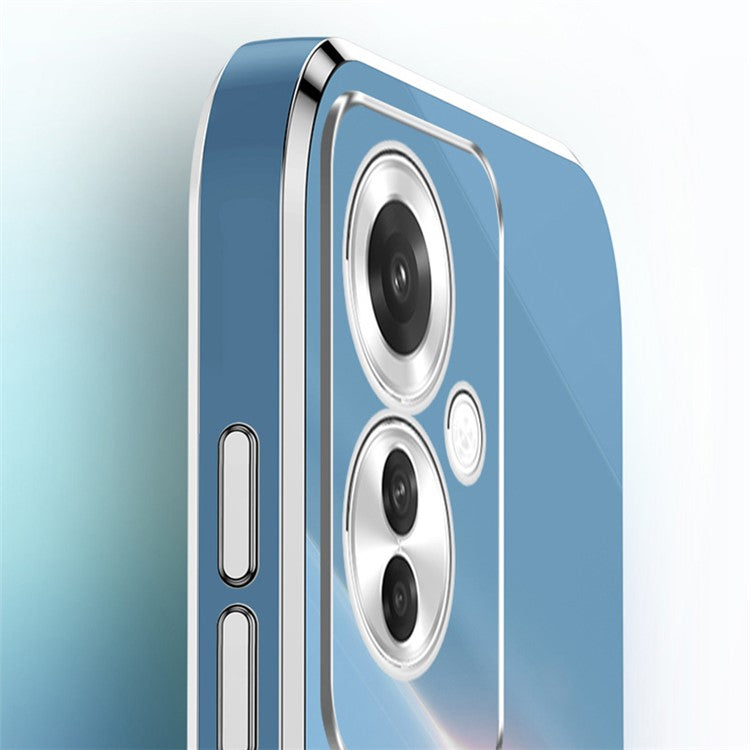 XINLI For Oppo Reno11 F 5G Case TPU Phone Cover Electroplating Frame - Cyan