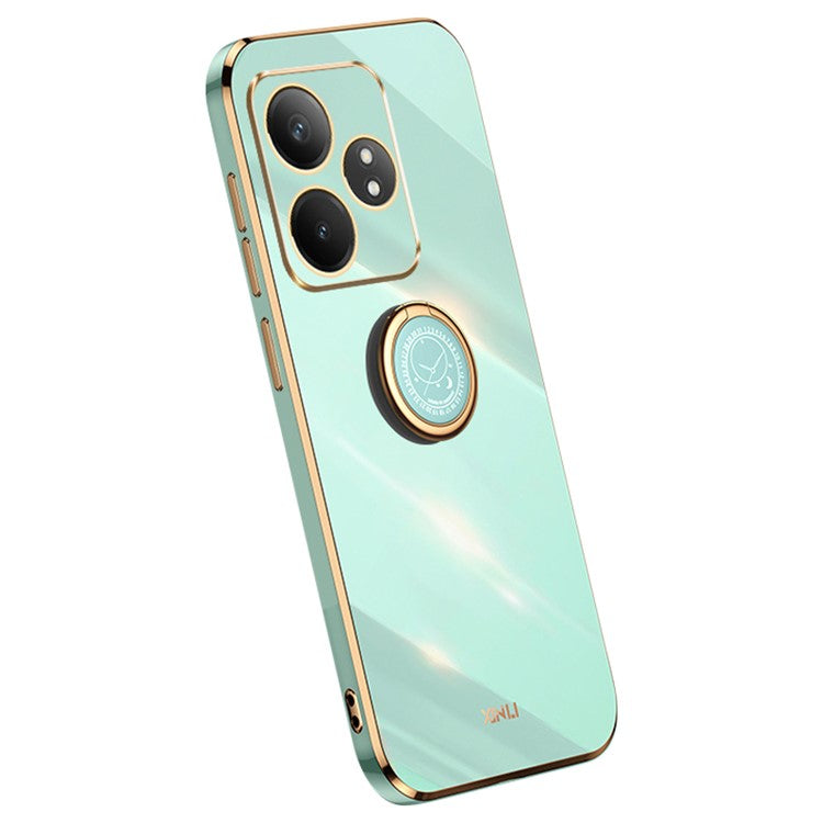XINLI For Realme GT Neo6 5G Case Soft TPU Kickstand Electroplating Phone Cover - Cyan