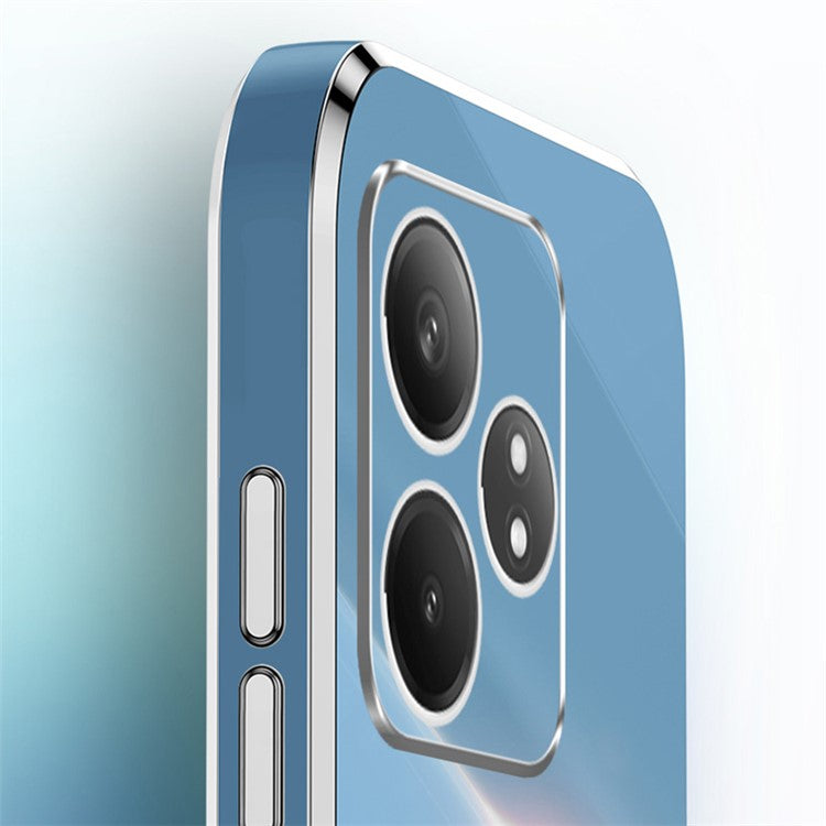 XINLI For Realme GT Neo6 5G Case Soft TPU Kickstand Electroplating Phone Cover - Cyan