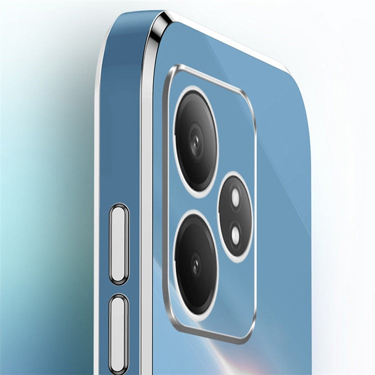 XINLI For Realme GT Neo6 5G Case TPU Phone Cover Precise Cutouts Electroplated Design - Cyan