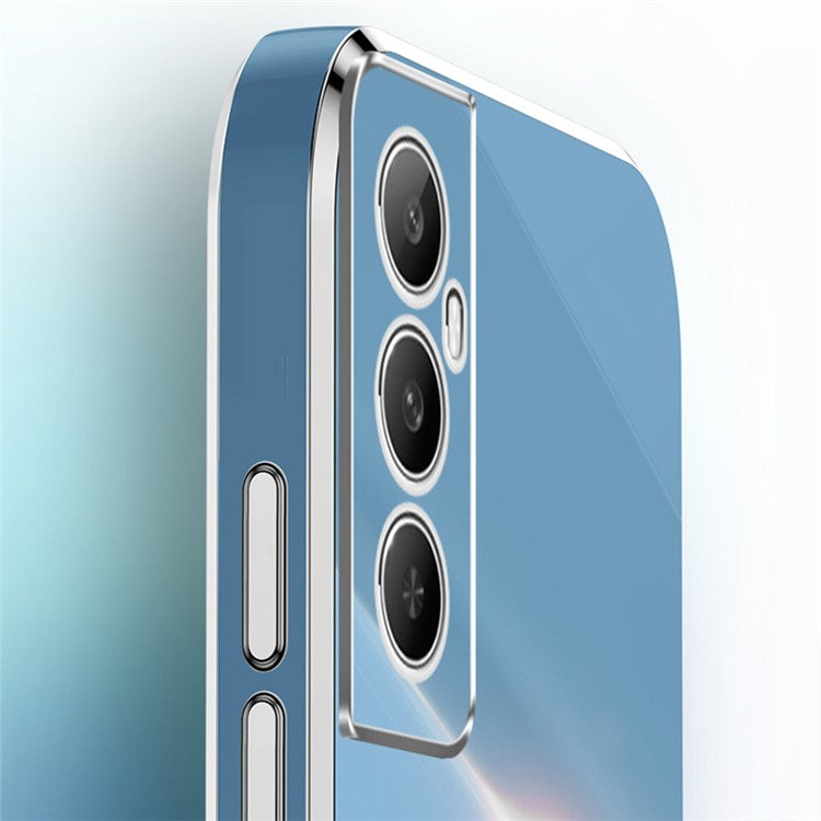 XINLI For Realme C65 4G Case Ring Holder Kickstand Electroplating TPU Phone Cover - White