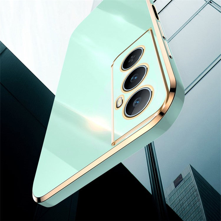 XINLI For Realme C65 4G Case Protective TPU Cell Phone Cover with Electroplating Frame - White