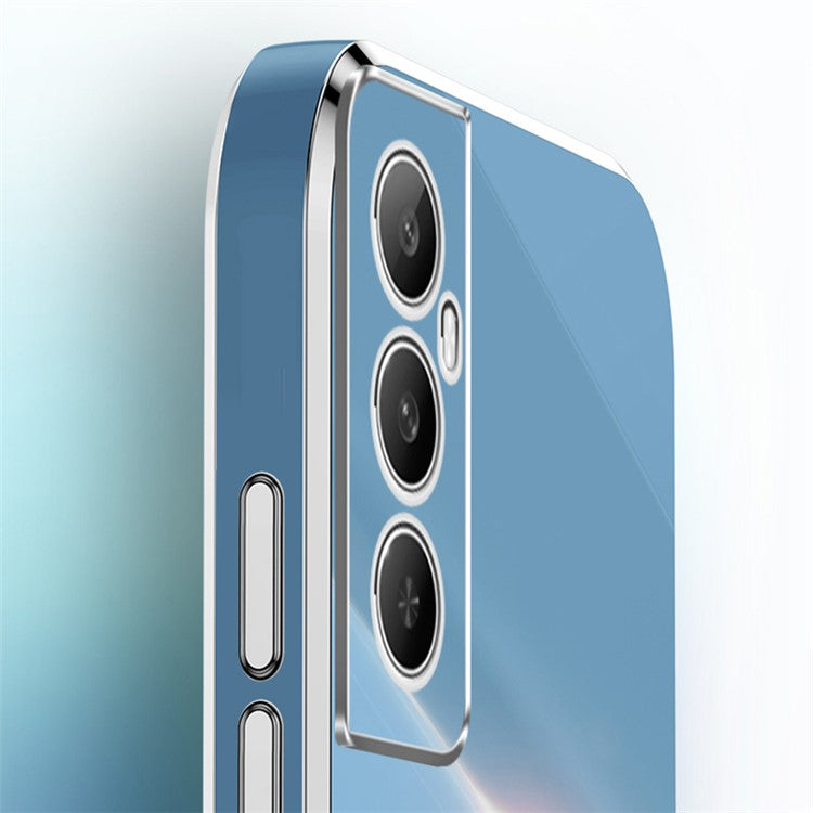 XINLI For Realme C65 4G Case Protective TPU Cell Phone Cover with Electroplating Frame - White