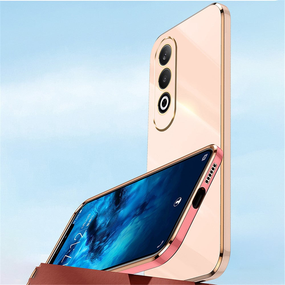 XINLI For Oppo K12 Case Electroplating Edge Shockproof TPU Phone Cover - Black