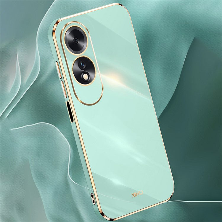 XINLI For Oppo A60 4G Case Soft TPU Electroplating Shockproof Phone Cover - Blue