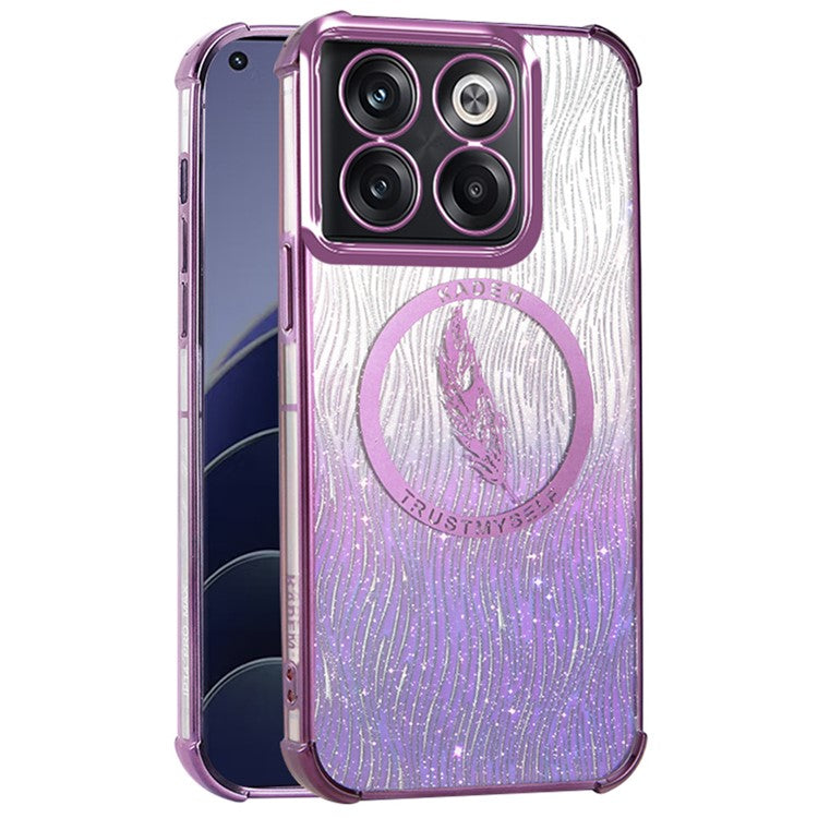 KADEM For OnePlus 10T 5G/Ace Pro 5G Case Glitter Sparkly TPU Phone Cover Corner Airbag Fall Protection - Purple