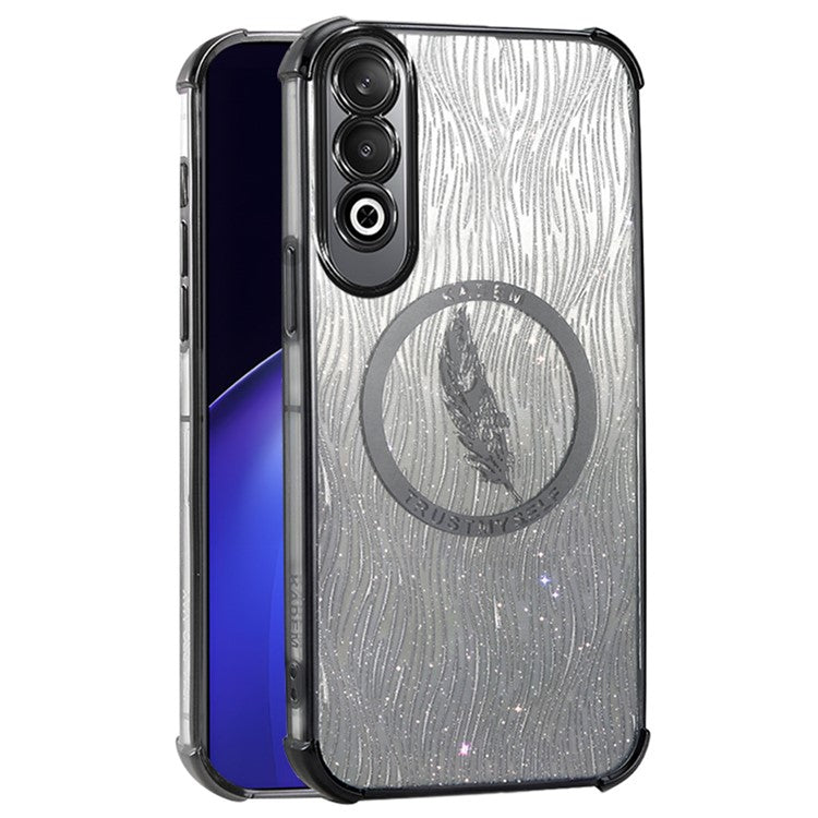 KADEM For OnePlus Nord CE4 5G Case TPU Glitter Phone Cover Four Corner Airbag - Black