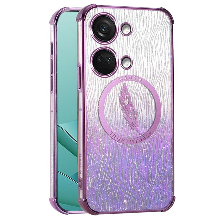 KADEM For OnePlus Ace 2V / Nord 3 5G Case Shockproof TPU Feather Sparkly Phone Cover - Purple