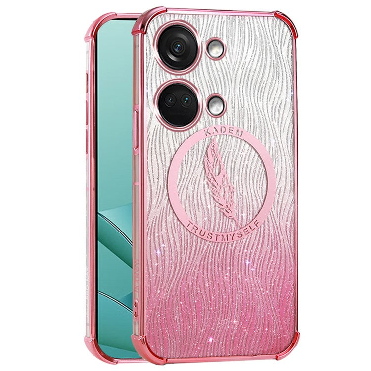 KADEM For OnePlus Ace 2V / Nord 3 5G Case Shockproof TPU Feather Sparkly Phone Cover - Pink