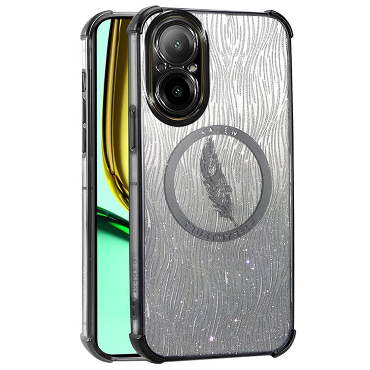 KADEM For Realme C67 4G Case Anti-Drop Luxury Sparkle Soft TPU Phone Cover - Black