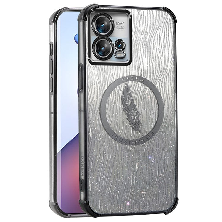 KADEM For Motorola Edge 30 Fusion 5G / Moto S30 Pro 5G Case Soft TPU Shiny Phone Cover Electroplating - Black