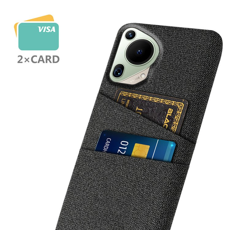 For Huawei Pura 70 Ultra Case Hard PC Phone Cover with Dual Card Slots - Black