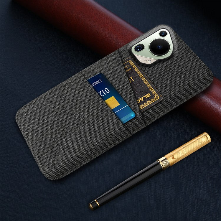 For Huawei Pura 70 Ultra Case Hard PC Phone Cover with Dual Card Slots - Black