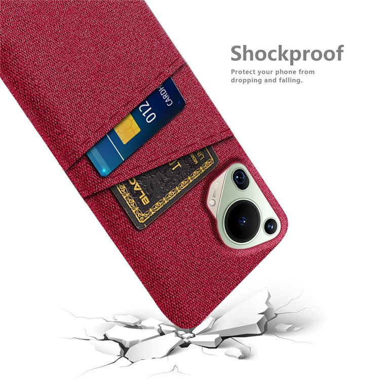 For Huawei Pura 70 Ultra Case Hard PC Phone Cover with Dual Card Slots - Red