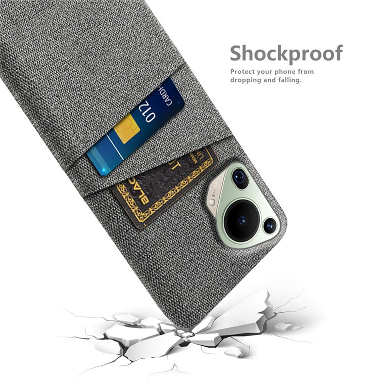For Huawei Pura 70 Ultra Case Hard PC Phone Cover with Dual Card Slots - Grey