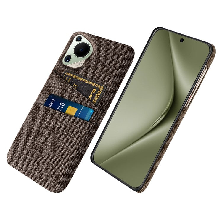 For Huawei Pura 70 Ultra Case Hard PC Phone Cover with Dual Card Slots - Brown