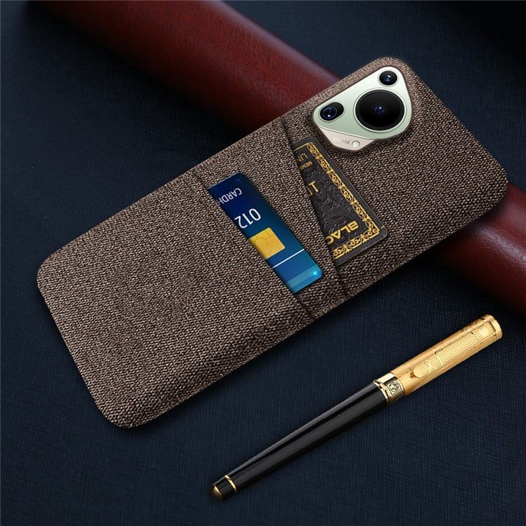 For Huawei Pura 70 Ultra Case Hard PC Phone Cover with Dual Card Slots - Brown