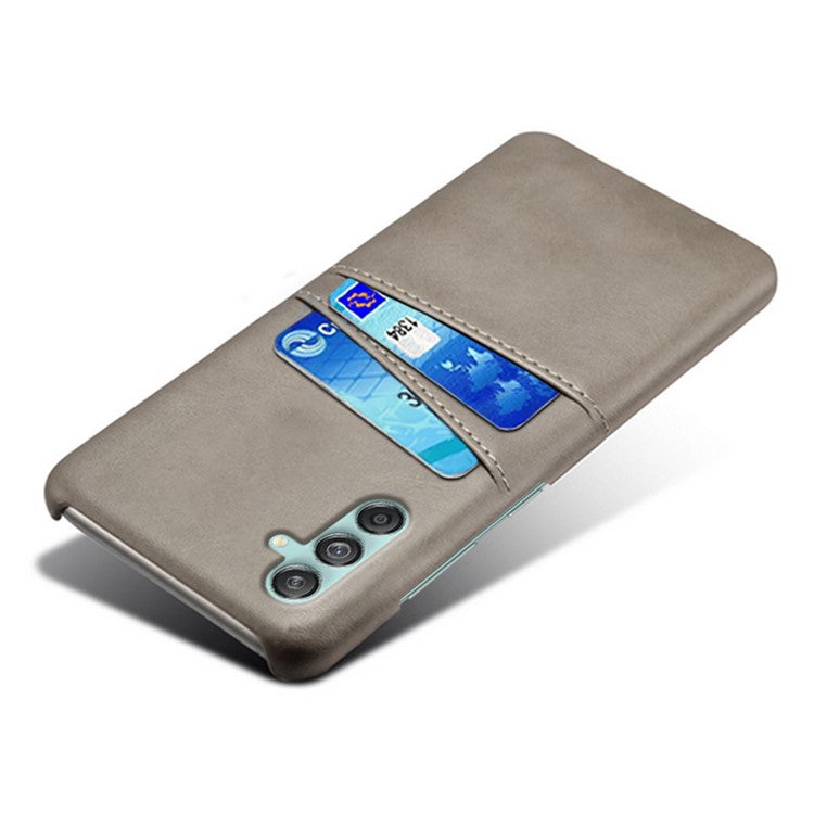 For Samsung Galaxy M55 5G / C55 5G / F55 5G Case Card Holder Leather+PC Phone Cover - Grey