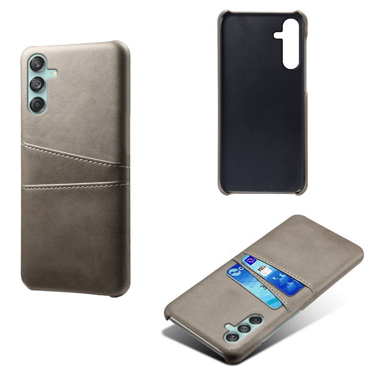 For Samsung Galaxy M55 5G / C55 5G / F55 5G Case Card Holder Leather+PC Phone Cover - Grey