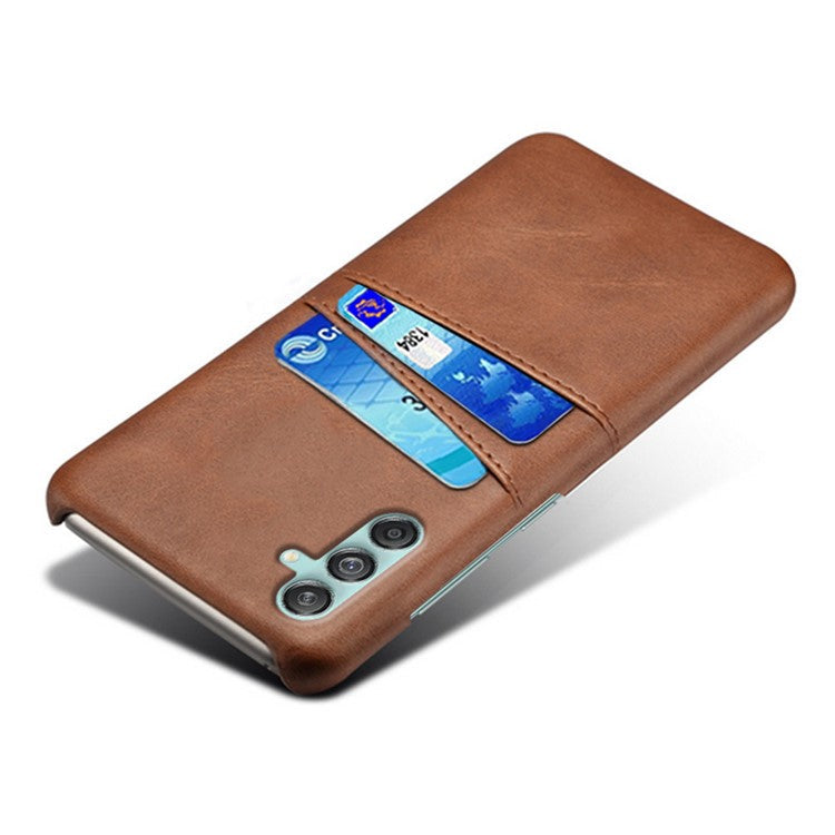 For Samsung Galaxy M55 5G / C55 5G / F55 5G Case Card Holder Leather+PC Phone Cover - Brown