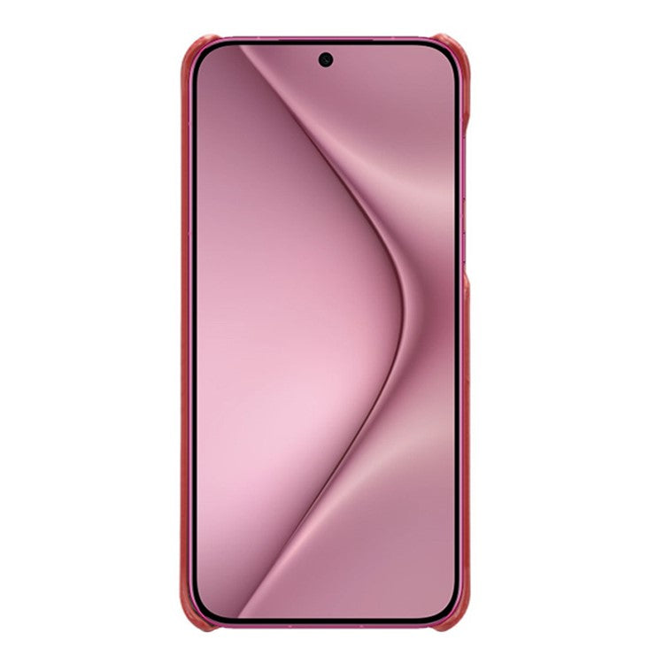 For Huawei Pura 70 Slim Case Card Slots PU+PC Phone Cover - Red
