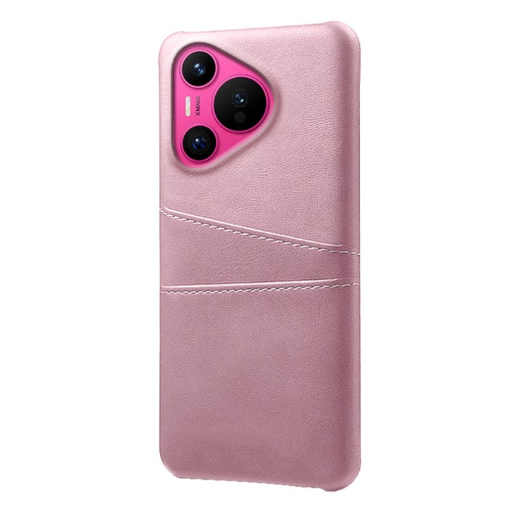 For Huawei Pura 70 Slim Case Card Slots PU+PC Phone Cover - Rose Gold