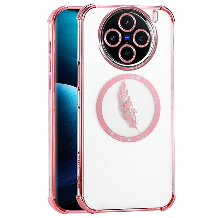 KADEM For vivo X100 5G Case Electroplating TPU Phone Cover Corners Shockproof Protection - Pink