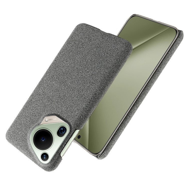 For Huawei Pura 70 Ultra Case Cloth Texture PC Phone Cover Incomplete Covering - Grey
